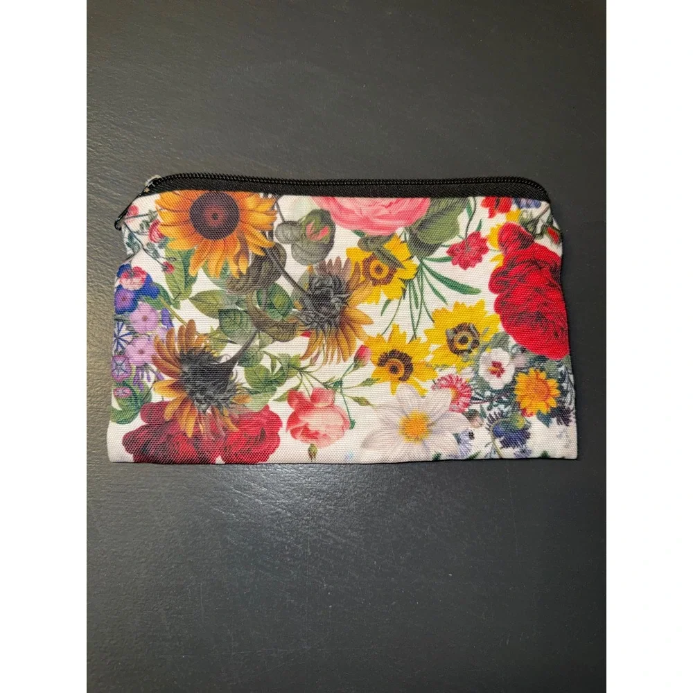 Pioneer Woman Mercantile Floral Canvas Zipper Pouch Pawhuska Oklahoma Makeup Bag